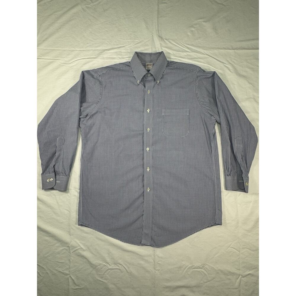Brooks Brothers Men’s Dress Shirt 15.5-32 Blue Non Iron Cotton Traditional Fit